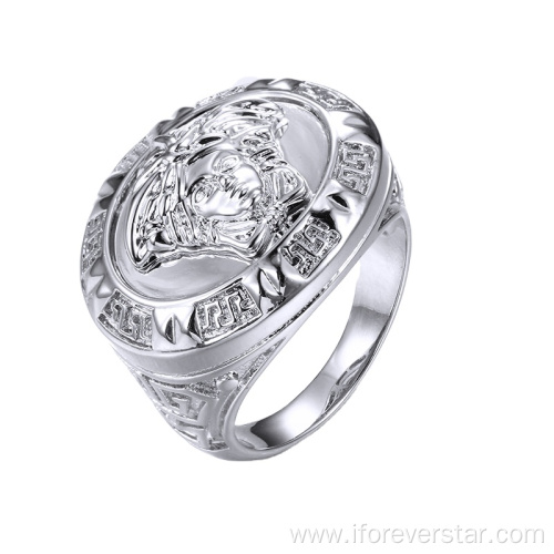 925 Sterling silver medusa signet rings for men